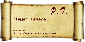 Pleyer Tamara névjegykártya